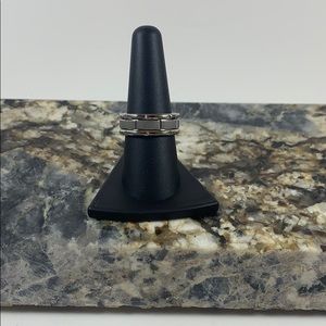 Men’s 8mm brushed tungsten brick ring size 8